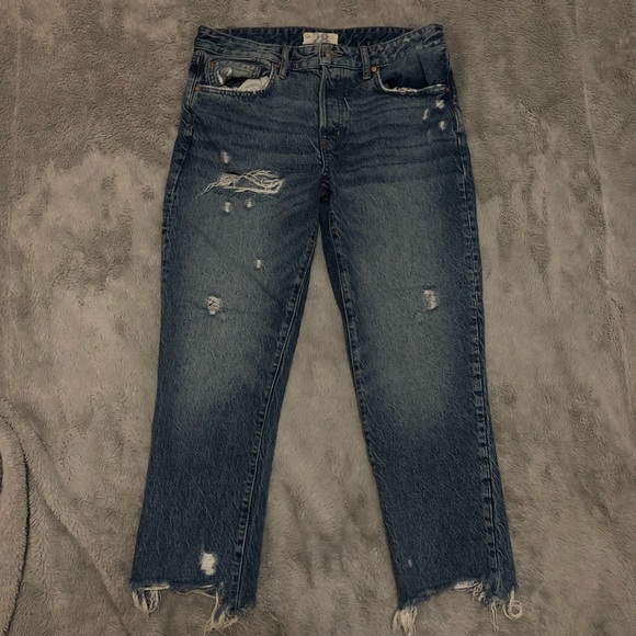 Free People Distressed Boyfriend Jeans - Picture 1 of 6